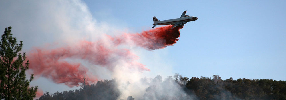 Air tanker engaged in emergency services